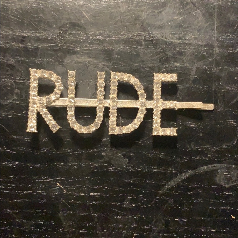 ‘RUDE’ Rhinestone Hair Pin